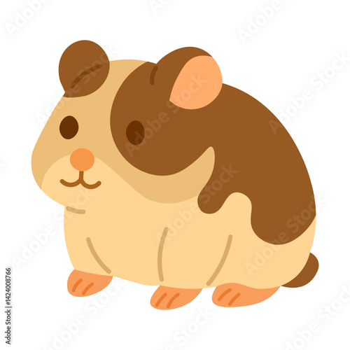 Adorable spotted hamster in cartoon flat style. Soft pastel colors, clean and isolated vector clipart.