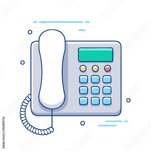 office phone icon, office phone vector illustration-simple illustration of office phone, perfect for office phone logos and icons