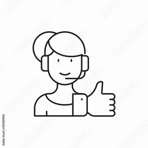 Customer support thumbs up icon vector sign