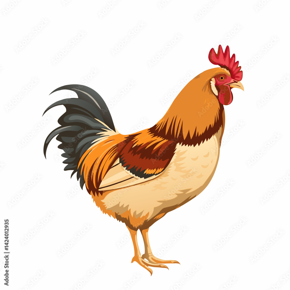 Fototapeta premium hen isolated on white background