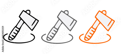 Firefighter icon set, Fire department sign or symbol, vector