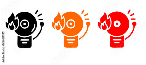Firefighter icon set, Fire department sign or symbol, vector