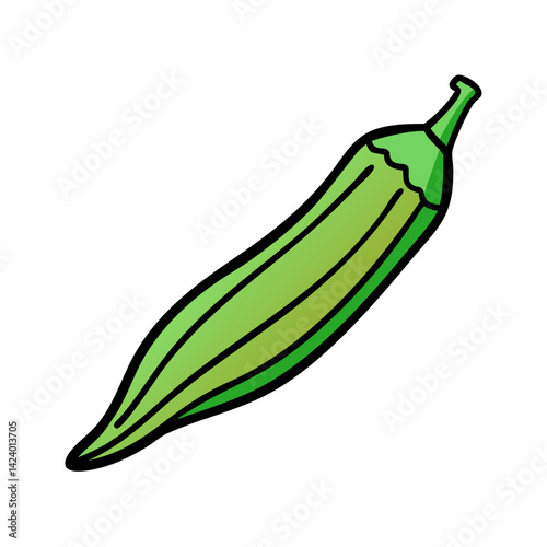 okra pod icon, okra pod vector illustration-simple illustration of okra pod, perfect for okra pod logos and icons