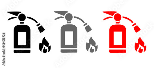 Firefighter icon set, Fire department sign or symbol, vector