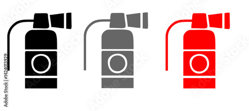 Firefighter icon set, Fire department sign or symbol, vector