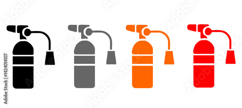 Firefighter icon set, Fire department sign or symbol, vector