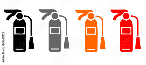 Firefighter icon set, Fire department sign or symbol, vector