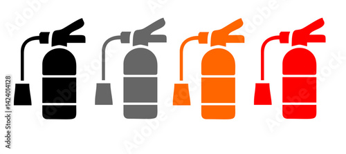 Firefighter icon set, Fire department sign or symbol, vector