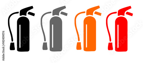 Firefighter icon set, Fire department sign or symbol, vector
