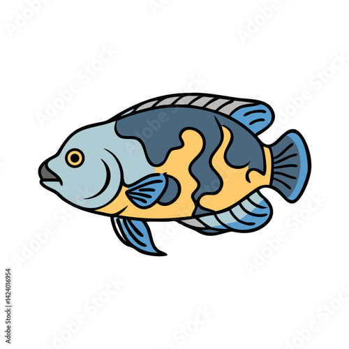 oscar fish icon, oscar fish vector illustration-simple illustration of oscar fish, perfect for oscar fish logos and icons