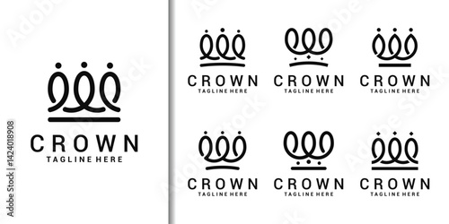 Modern minimalist crown logo collection