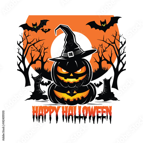 Halloween t-shirt design in vector format
