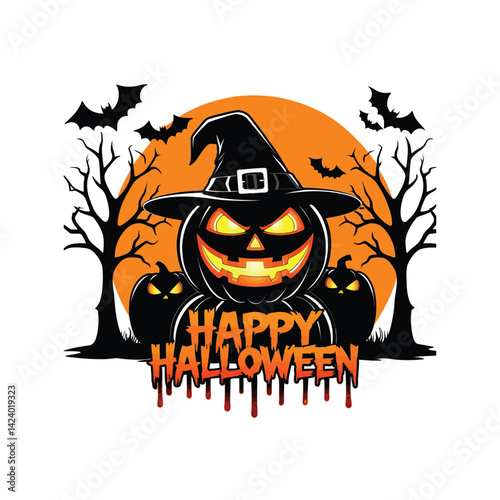 Halloween t-shirt design in vector format