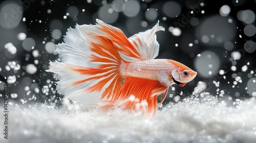 Obraz na płótnie Striking Betta Fish in Action w salonie