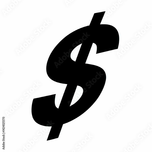 minimalist vector logo silhouette of falling US dollar symbol