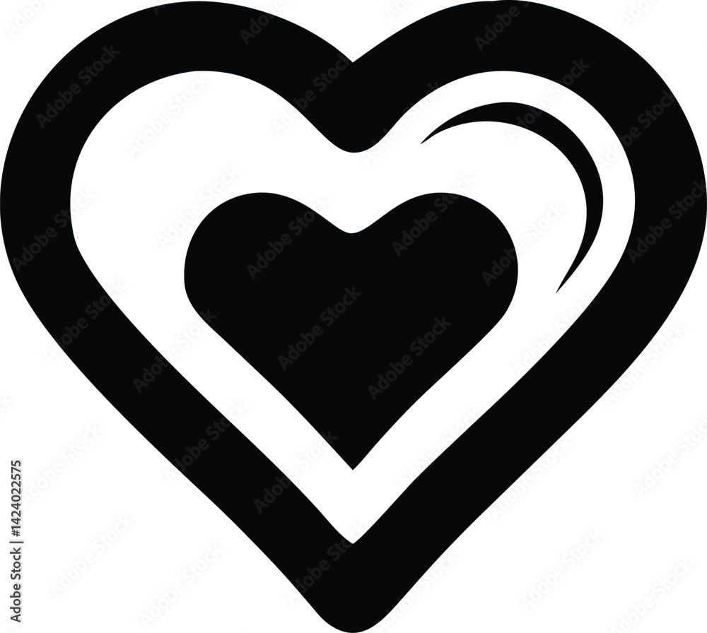 Heart Icon Outline with Layers Isolated on Transparent Background Heart Icon Outline with Layers Isolated on Transparent Background