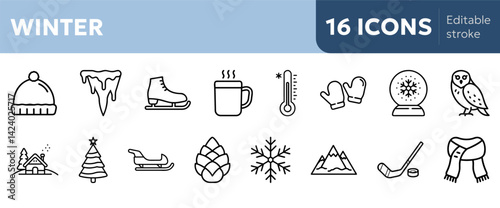 Collection of winter icons