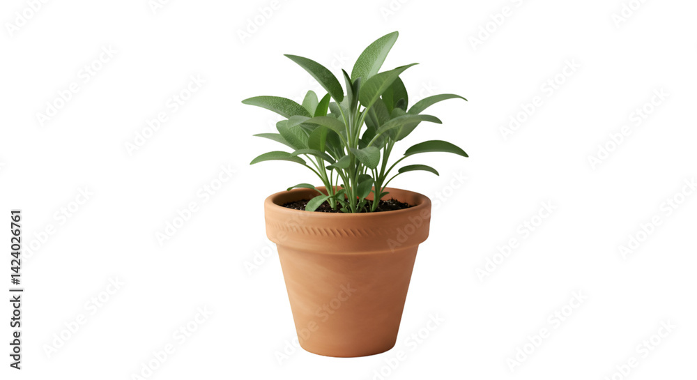Fototapeta premium Potted sage plant