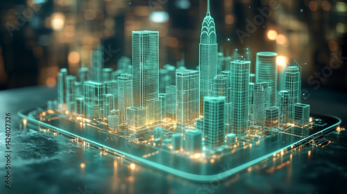 Smart City Digital Twin: Holographic Metropolis Model on Tablet
