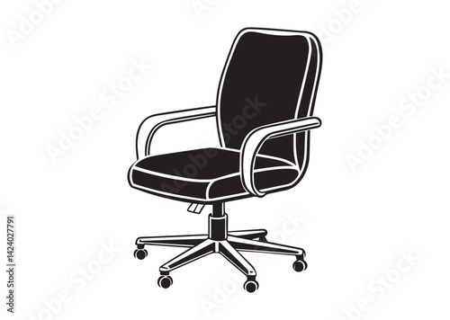 Office chair silhouette vector, Office chair Icon, Office chair Design