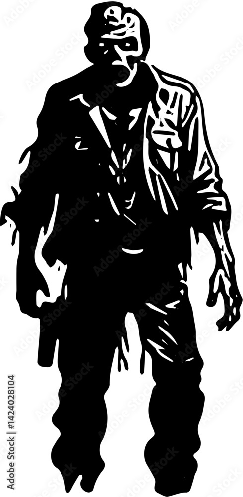 Fototapeta premium silhouette of a zombie 