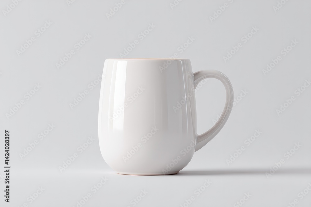Obraz premium photorealistic 3d illustration of plain blank mug with minimal curvature placed against white gradient background to