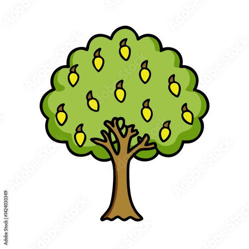 pear tree icon, pear tree vector illustration-simple illustration of pear tree, perfect for pear tree logos and icons