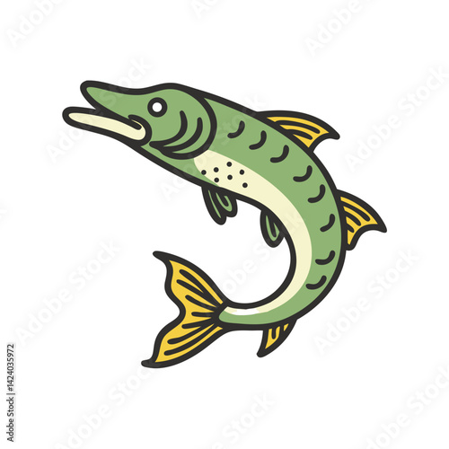 pike icon, pike vector illustration-simple illustration of pike, perfect for pike logos and icons