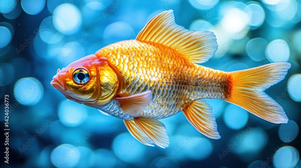 Vibrant Goldfish in Aquatic Environment