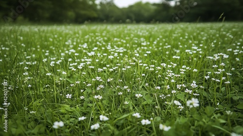 Wallpaper Mural Beautiful Spring Meadow White Flowers Green Grass Nature Peaceful Landscape Scene Tranquil Serene Natural Beauty Lush Greenery Vibrant Field Blooming  Torontodigital.ca