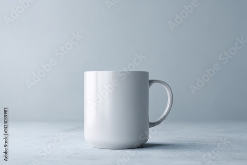 solitary blank coffee mug awaits design amidst soft light designed to accentuate its minimalistic presence
