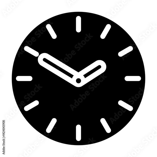 Clock Vector Glyph Icon Design