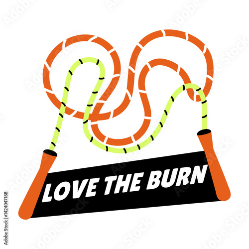 A flat sticker of a exercise jump rope