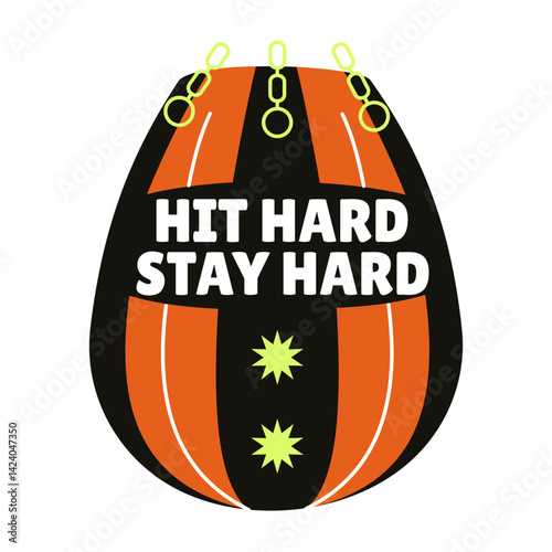 Flat sticker of a punching bag 