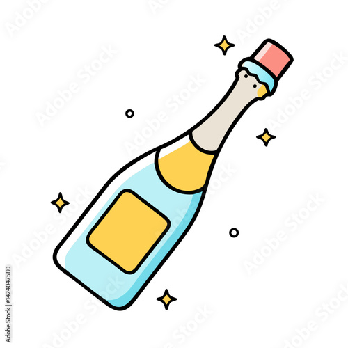 prosecco bottle icon, prosecco bottle vector illustration-simple illustration of prosecco bottle, perfect for prosecco bottle logos and icons
