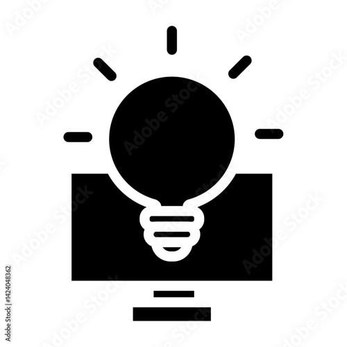 Computerbased Learning Vector Glyph Icon Design photo