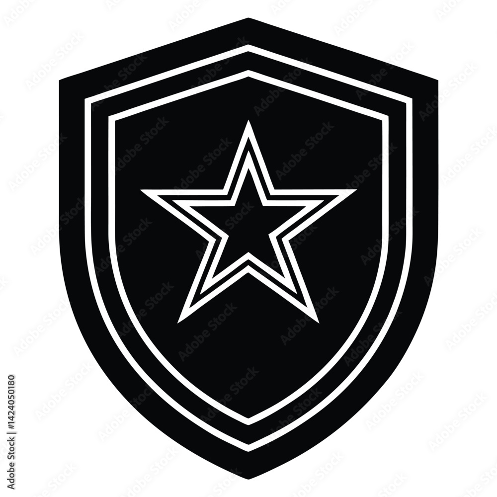 isolated Black vector army patch on white background isolated Black vector army patch on white background