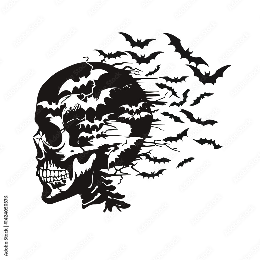 Fototapeta premium Vector black silhouette of Halloween