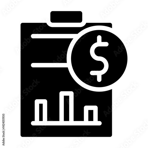 Financial Report Vector Glyph Icon Design
