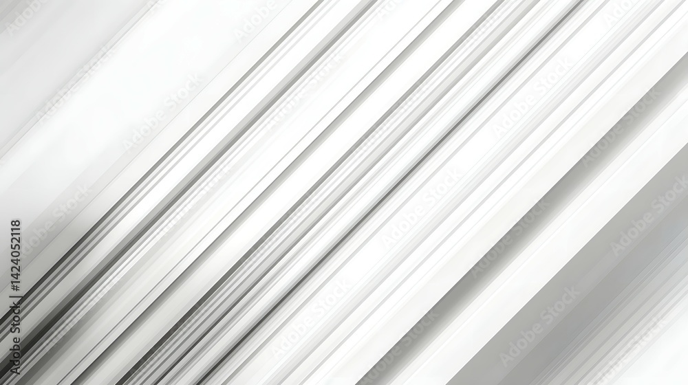 Obraz premium Abstract Gray and White Diagonal Stripes Background Pattern with Subtle Gradient Light