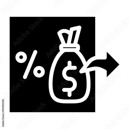 Dividend Payout Ratio Vector Glyph Icon Design