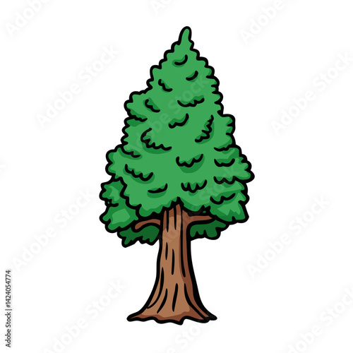 redwood tree icon, redwood tree vector illustration-simple illustration of redwood tree, perfect for redwood tree logos and icons