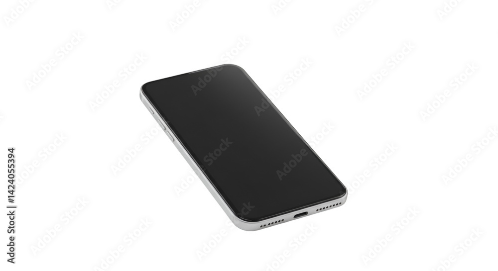Sleek silver smartphone dark screen Sleek silver smartphone dark screen