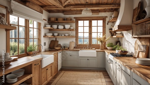 The warmth of wood and the simplicity of linen meet