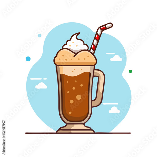 root beer float icon, root beer float vector illustration-simple illustration of root beer float, perfect for root beer float logos and icons