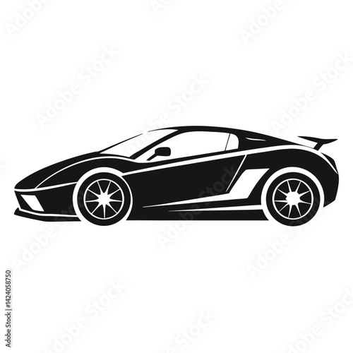 sports car shilhotee vector isolated on white background