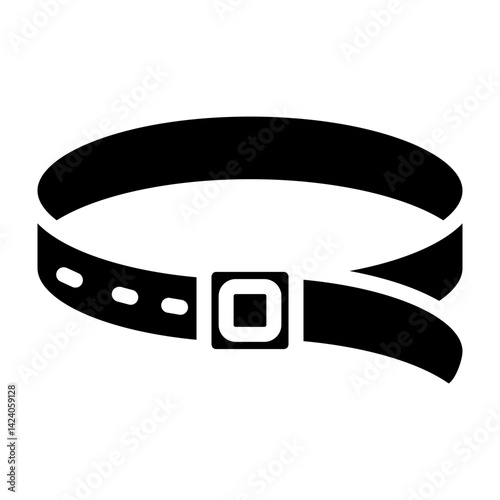 Leather Belt Vector Glyph Icon Design