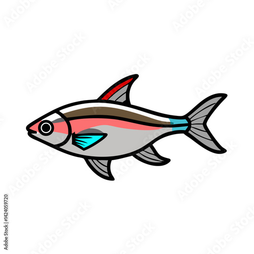 rummy nose tetra fish icon, rummy nose tetra fish vector illustration-simple illustration of rummy nose tetra fish, perfect for rummy nose tetra fish logos and icons