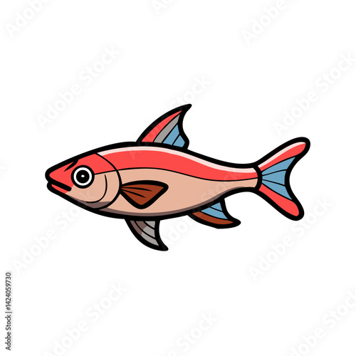 rummy nose tetra fish icon, rummy nose tetra fish vector illustration-simple illustration of rummy nose tetra fish, perfect for rummy nose tetra fish logos and icons
