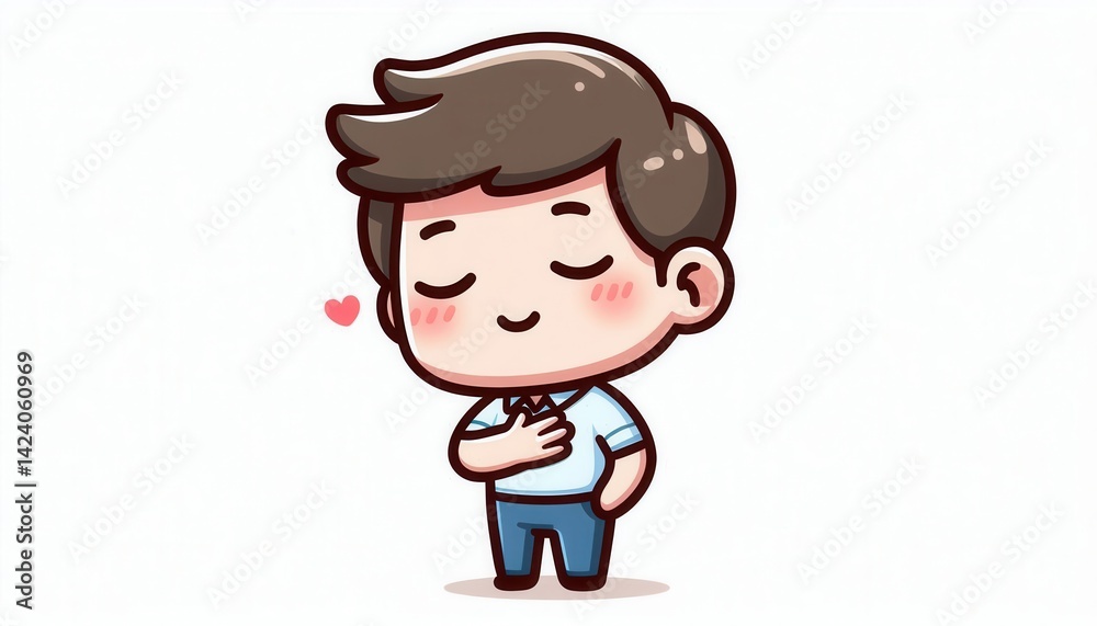 Celebrating self-love cute animated character expressing joy digital art whimsical style Celebrating self-love cute animated character expressing joy digital art whimsical style